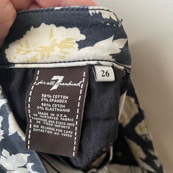 7 FOR ALL MANKIND The Cropped Skinny - Black Floral 26 - Picture 8 of 12